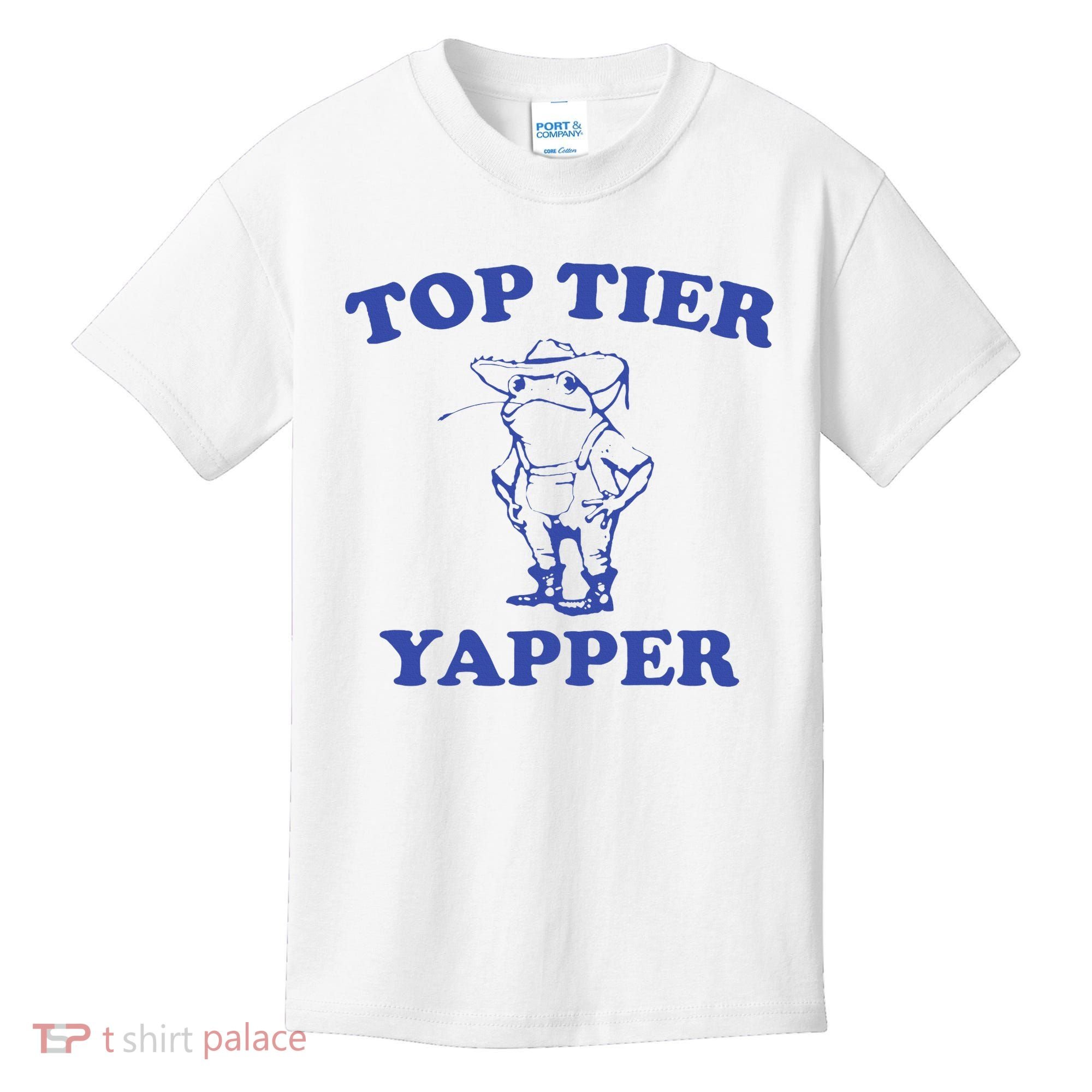 Funny Top Tier Yapper Funny Meme Cowboy Frog Yapping Quote Kids T-Shirt