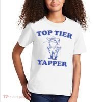 Funny Top Tier Yapper Funny Meme Cowboy Frog Yapping Quote Kids T-Shirt thumb 2
