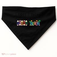 First Teach Then Beach I Am Earning A Summer Break Teacher USA-Made Doggie Bandana thumb 0