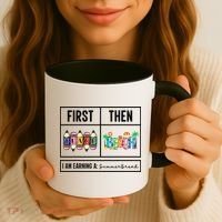 First Teach Then Beach I Am Earning A Summer Break Teacher Coffee Mug thumb 3