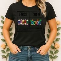 First Teach Then Beach I Am Earning A Summer Break Teacher Women's T-Shirt thumb 2