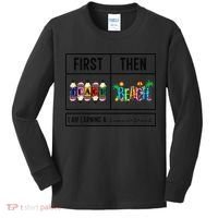 First Teach Then Beach I Am Earning A Summer Break Teacher Kids Long Sleeve Shirt thumb 0