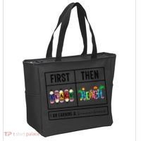 First Teach Then Beach I Am Earning A Summer Break Teacher Tote Bag thumb 2