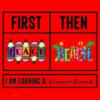 First Teach Then Beach I Am Earning A Summer Break Teacher Santa Hat thumb 1