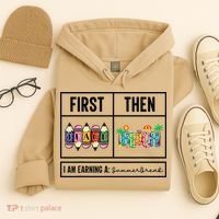 First Teach Then Beach I Am Earning A Summer Break Teacher Hoodie thumb 4