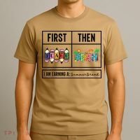First Teach Then Beach I Am Earning A Summer Break Teacher T-Shirt thumb 3