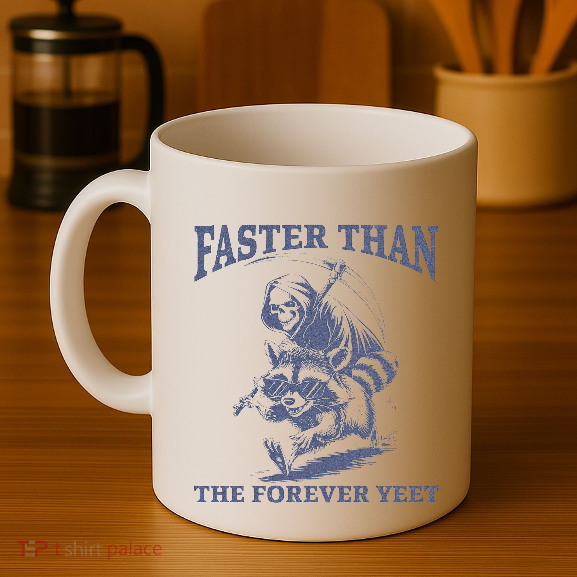 Faster Than The Forever Yeet Run Away Faster Funny Saying Gift Coffee Mug