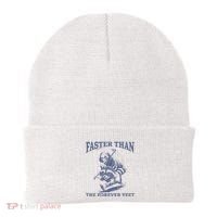 Faster Than The Forever Yeet Run Away Faster Funny Saying Gift Beanie thumb 0