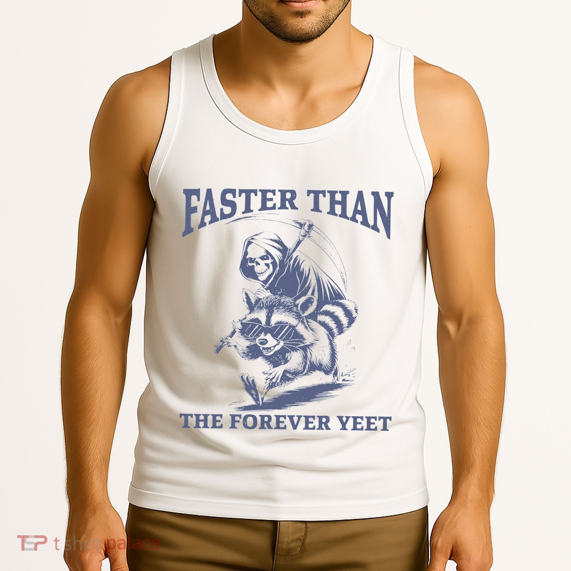 Faster Than The Forever Yeet Run Away Faster Funny Saying Gift Tank Top