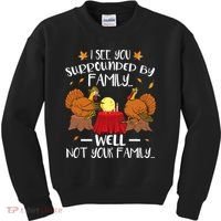 Funny Turkey Thanksgiving Kids Sweatshirt thumb 0