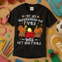 Funny Turkey Thanksgiving Kids T-Shirt thumb 3