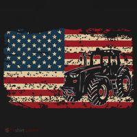 Farm Tractors USA Flag Patriotic Farming Gift Women's Hoodie thumb 2