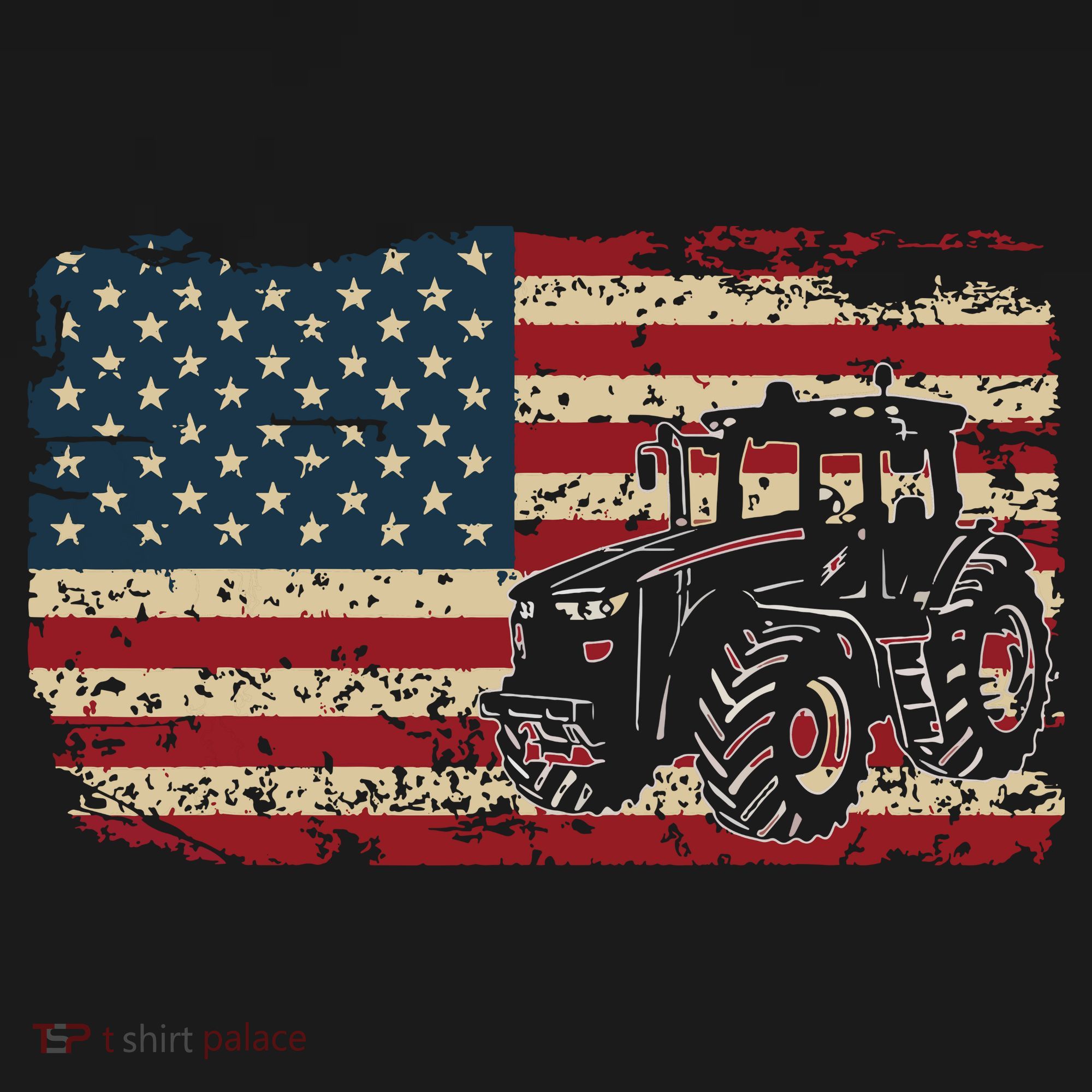 Farm Tractors USA Flag Patriotic Farming Gift Women's Hoodie