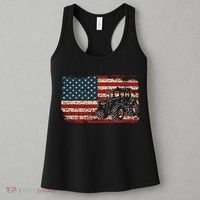 Farm Tractors USA Flag Patriotic Farming Gift Women's Tank Top thumb 3