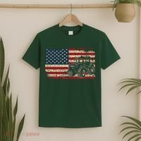 Farm Tractors USA Flag Patriotic Farming Gift T-Shirt thumb 2