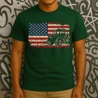Farm Tractors USA Flag Patriotic Farming Gift T-Shirt thumb 3