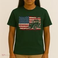 Farm Tractors USA Flag Patriotic Farming Gift T-Shirt thumb 4