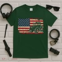 Farm Tractors USA Flag Patriotic Farming Gift T-Shirt thumb 5