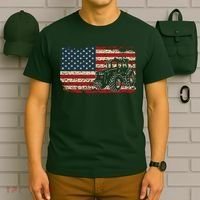 Farm Tractors USA Flag Patriotic Farming Gift T-Shirt thumb 6