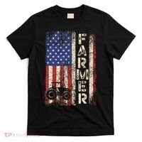 Farmer Tractors USA American Flag Patriotic Farming Gifts T-Shirt thumb 0