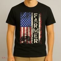 Farmer Tractors USA American Flag Patriotic Farming Gifts T-Shirt thumb 3
