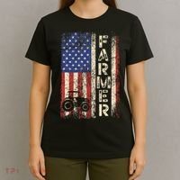 Farmer Tractors USA American Flag Patriotic Farming Gifts T-Shirt thumb 4