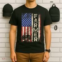 Farmer Tractors USA American Flag Patriotic Farming Gifts T-Shirt thumb 6