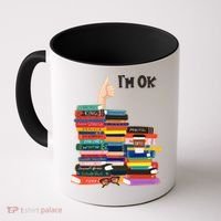 Funny Thumbs Up I'm Ok Book Lover Coffee Mug thumb 0
