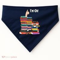 Funny Thumbs Up I'm Ok Book Lover USA-Made Doggie Bandana thumb 0