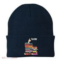 Funny Thumbs Up I'm Ok Book Lover Beanie thumb 0