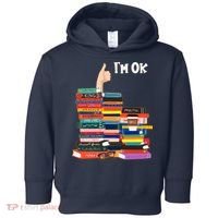 Funny Thumbs Up I'm Ok Book Lover Toddler Hoodie thumb 0