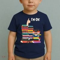 Funny Thumbs Up I'm Ok Book Lover Toddler T-Shirt thumb 2