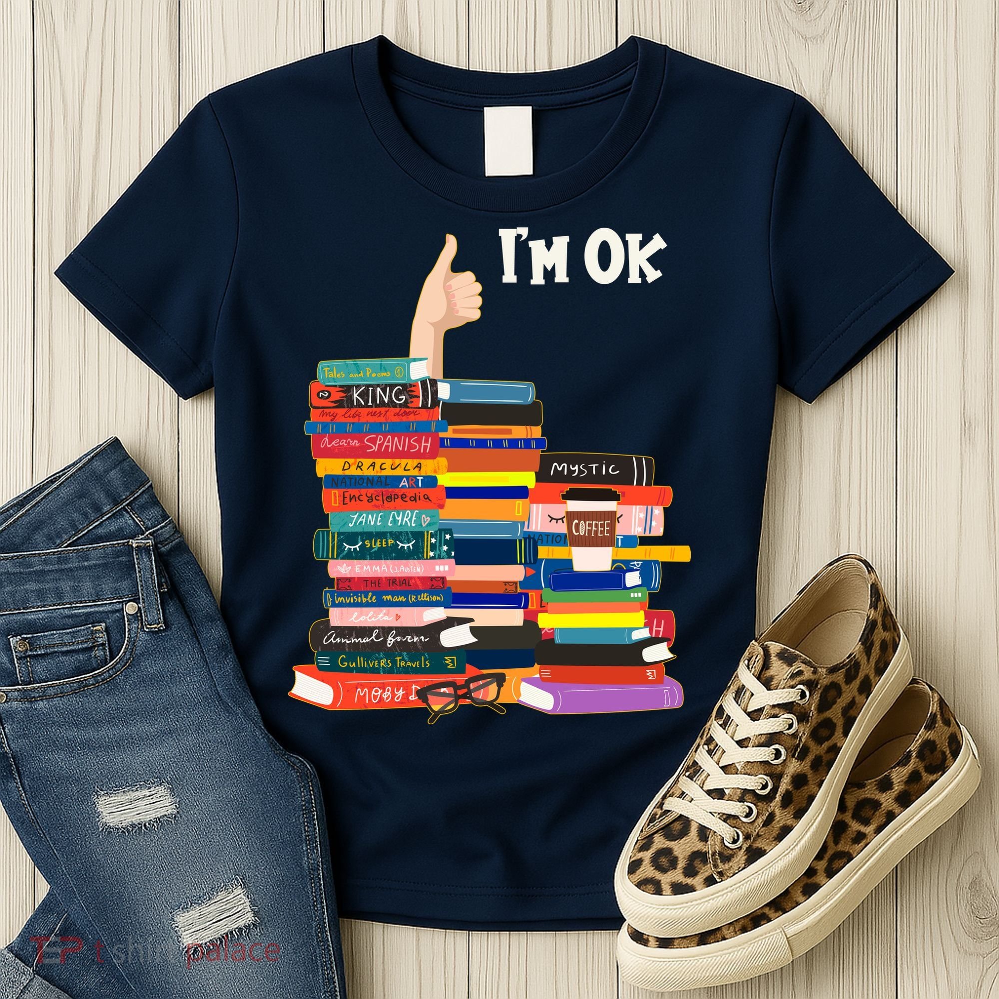 Funny Thumbs Up I'm Ok Book Lover Women's T-Shirt