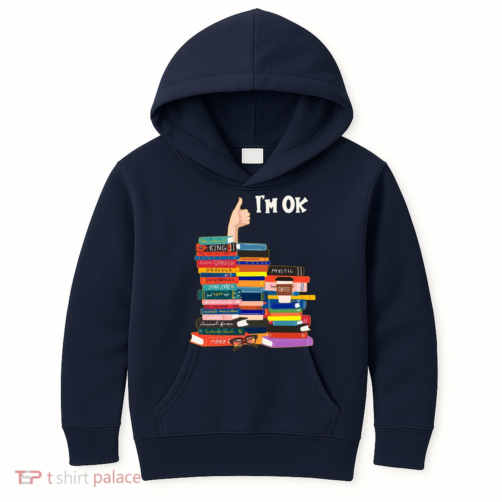 Funny Thumbs Up I'm Ok Book Lover Kids Hoodie