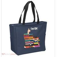 Funny Thumbs Up I'm Ok Book Lover Tote Bag thumb 2