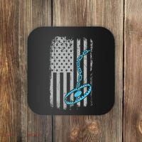 Fur Trapper US American Flag Cool Outdoor Trapping Gear  Coaster thumb 0