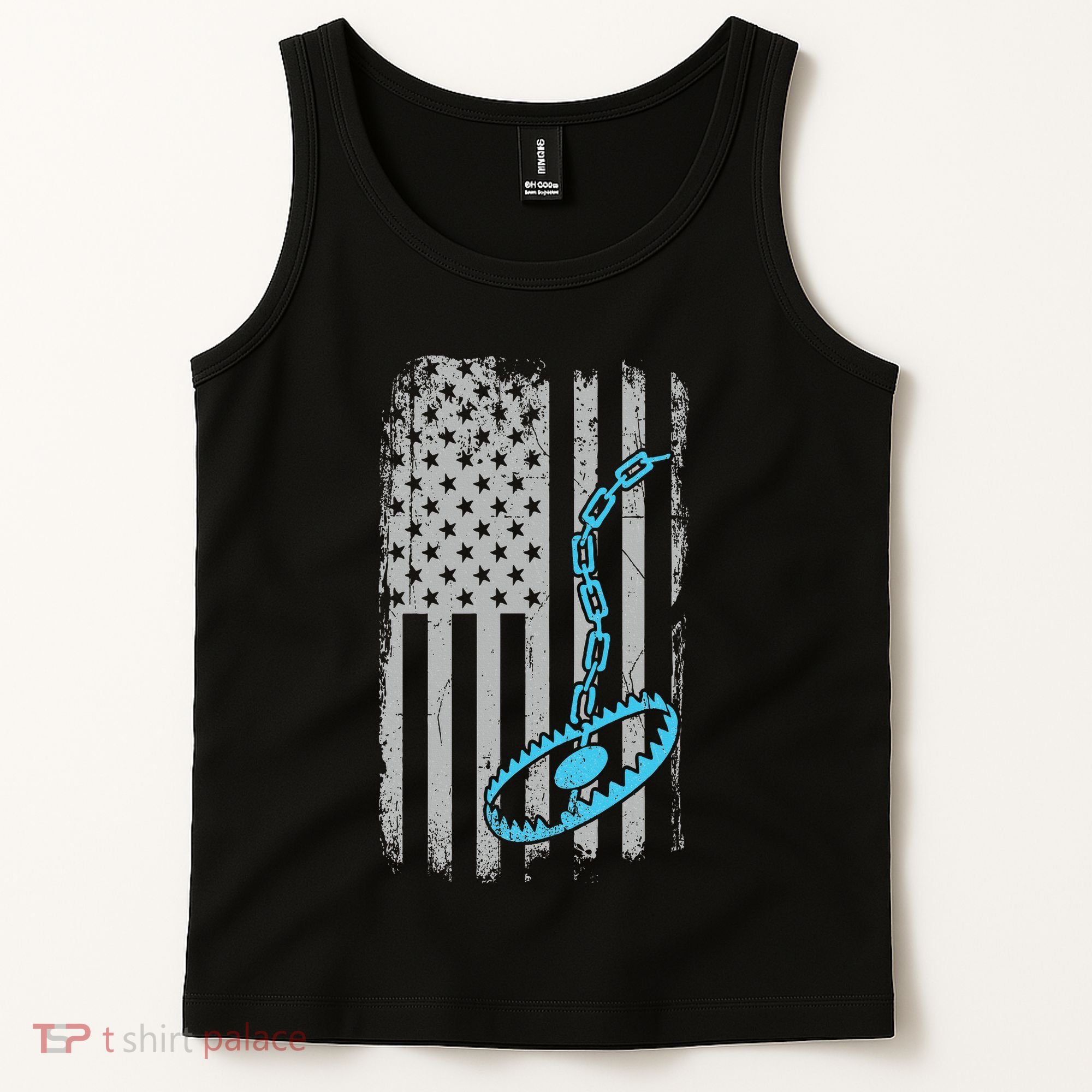 Fur Trapper US American Flag Cool Outdoor Trapping Gear  Tank Top