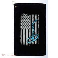 Fur Trapper US American Flag Cool Outdoor Trapping Gear  Golf Towel thumb 0
