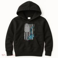 Fur Trapper US American Flag Cool Outdoor Trapping Gear  Kids Hoodie thumb 0
