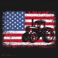 Farm Tractors USA Flag Patriotic Farming Gift Hoodie thumb 2