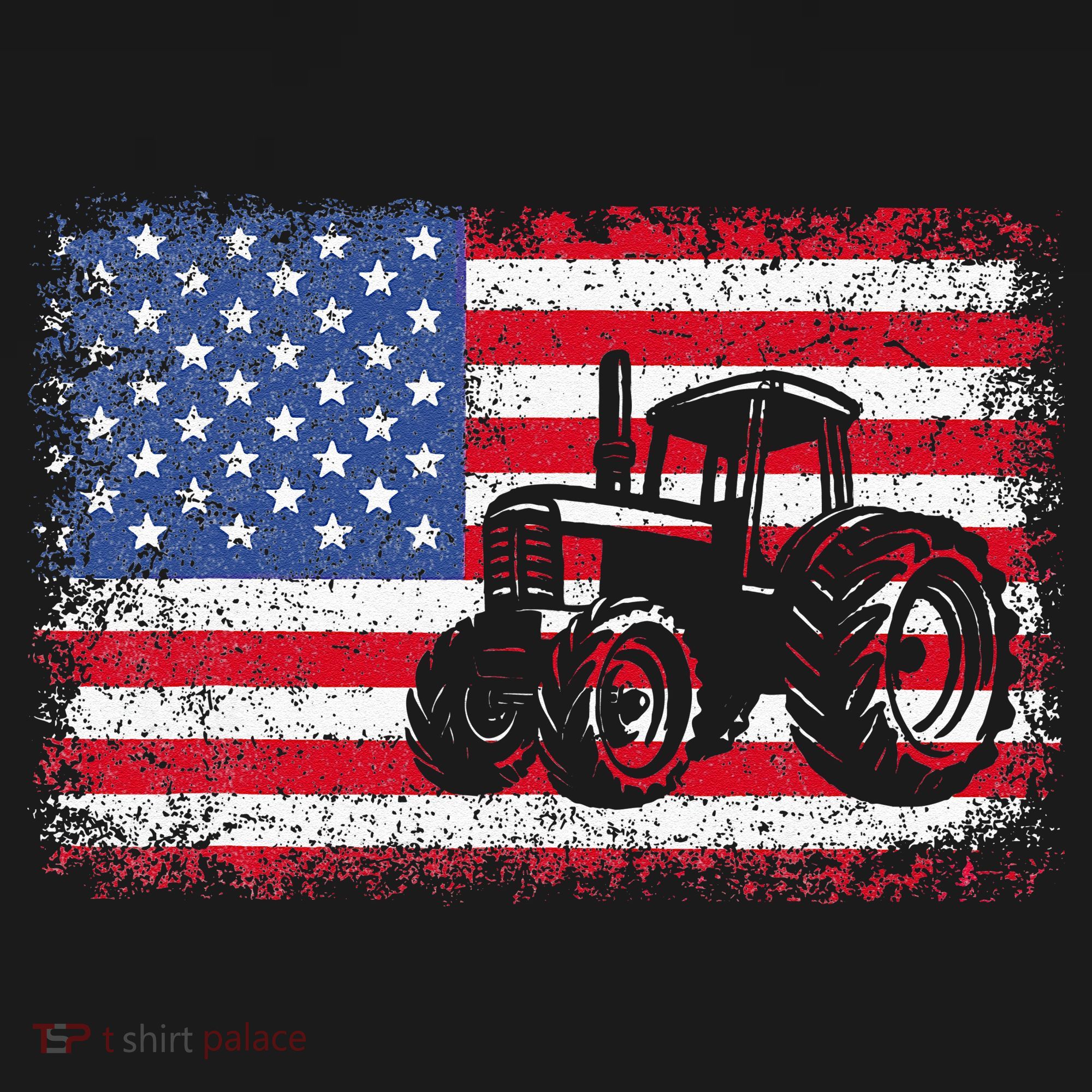 Farm Tractors USA Flag Patriotic Farming Gift Long Sleeve Shirt