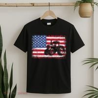 Farm Tractors USA Flag Patriotic Farming Gift T-Shirt thumb 2