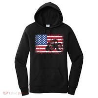 Farm Tractors USA Flag Patriotic Farming Gift Women's Hoodie thumb 0