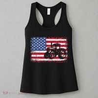 Farm Tractors USA Flag Patriotic Farming Gift Women's Tank Top thumb 3
