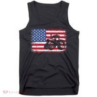 Farm Tractors USA Flag Patriotic Farming Gift Tank Top thumb 0