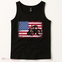 Farm Tractors USA Flag Patriotic Farming Gift Tank Top thumb 2