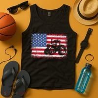 Farm Tractors USA Flag Patriotic Farming Gift Tank Top thumb 4
