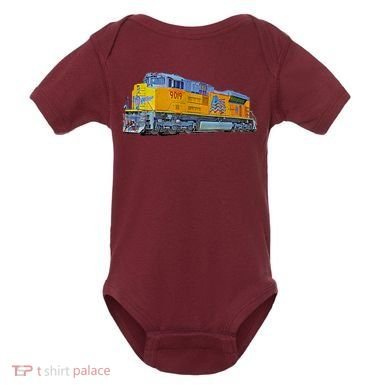 Freight Train Union Pacific Engine Baby Bodysuit