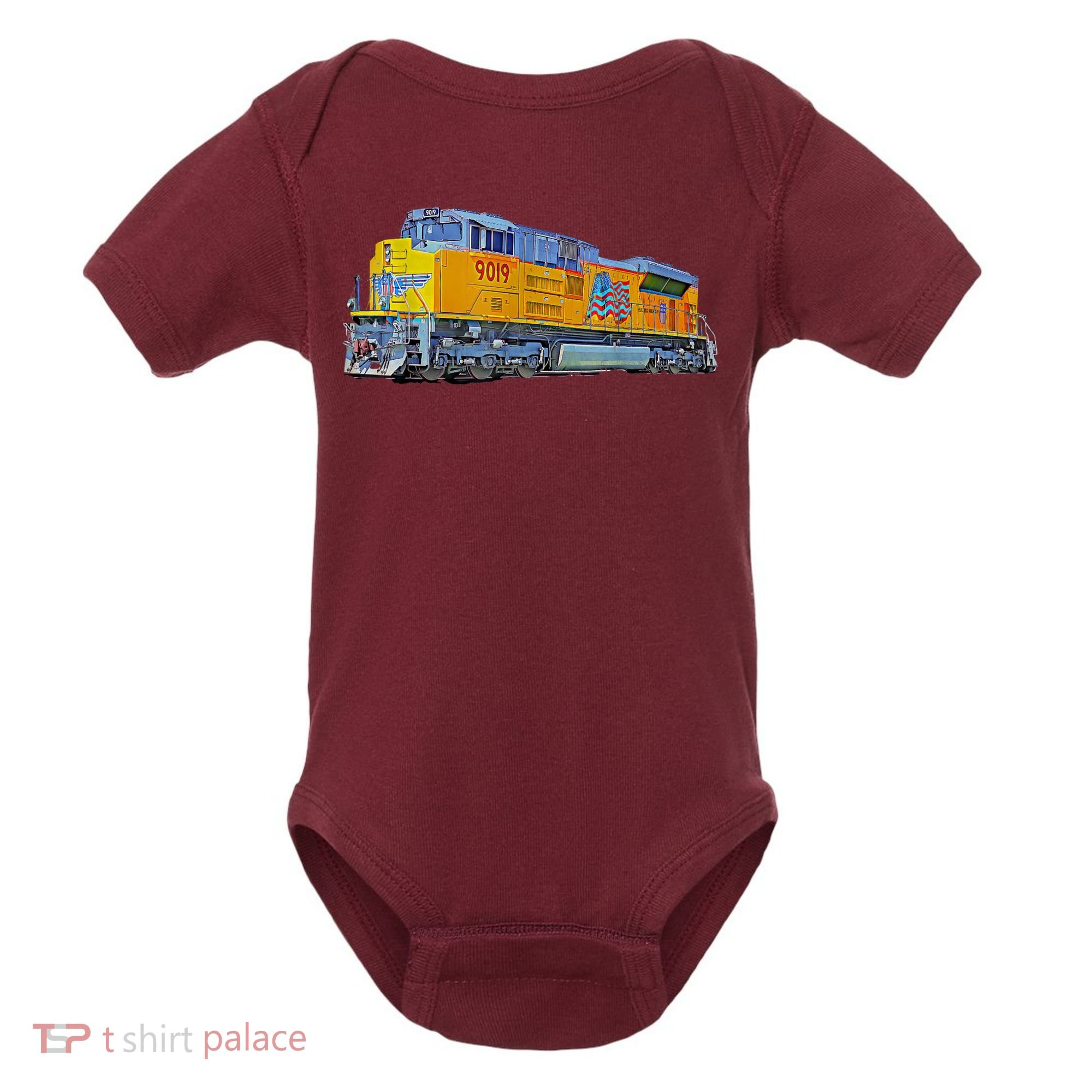 Freight Train Union Pacific Engine Baby Bodysuit