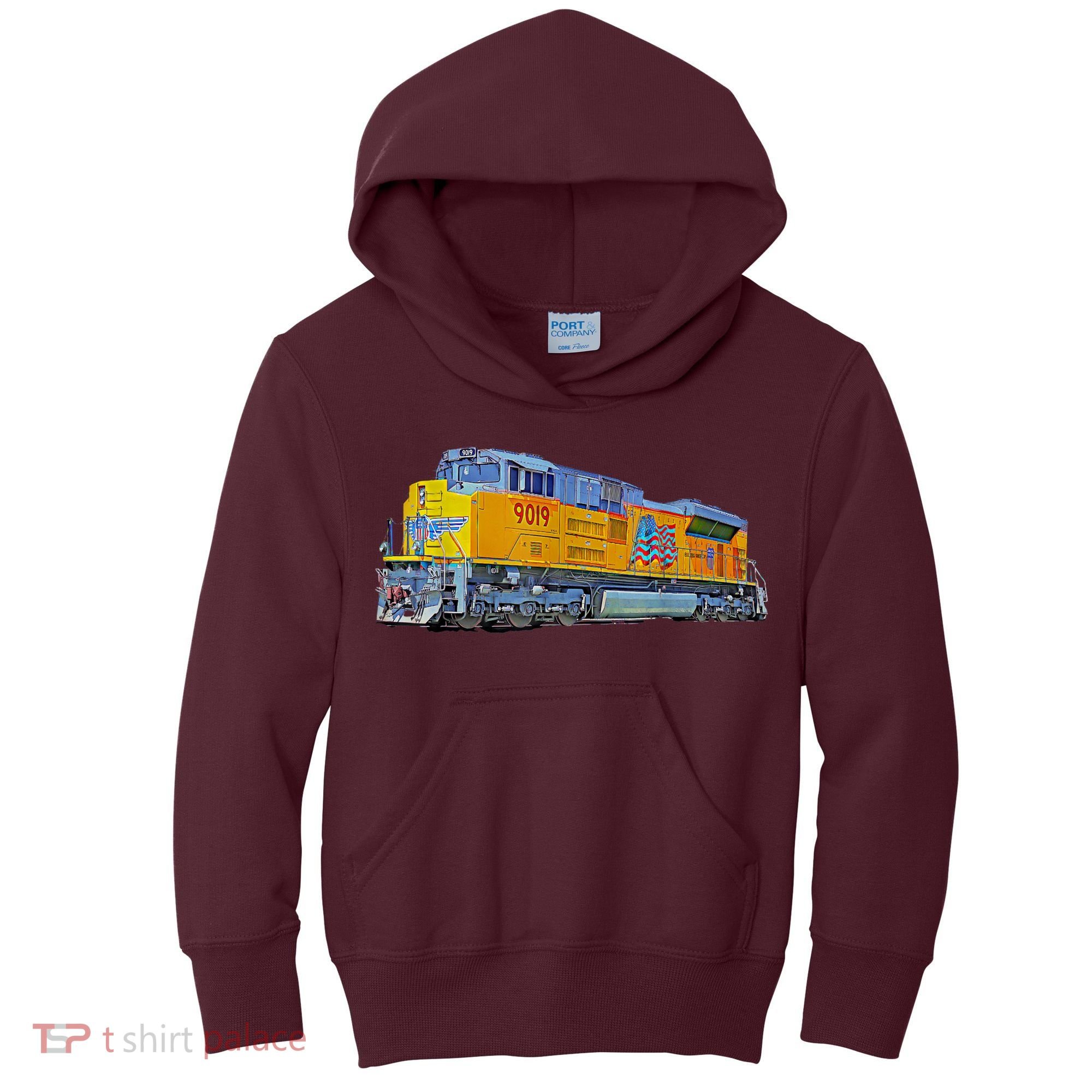 Freight Train Union Pacific Engine Kids Hoodie
